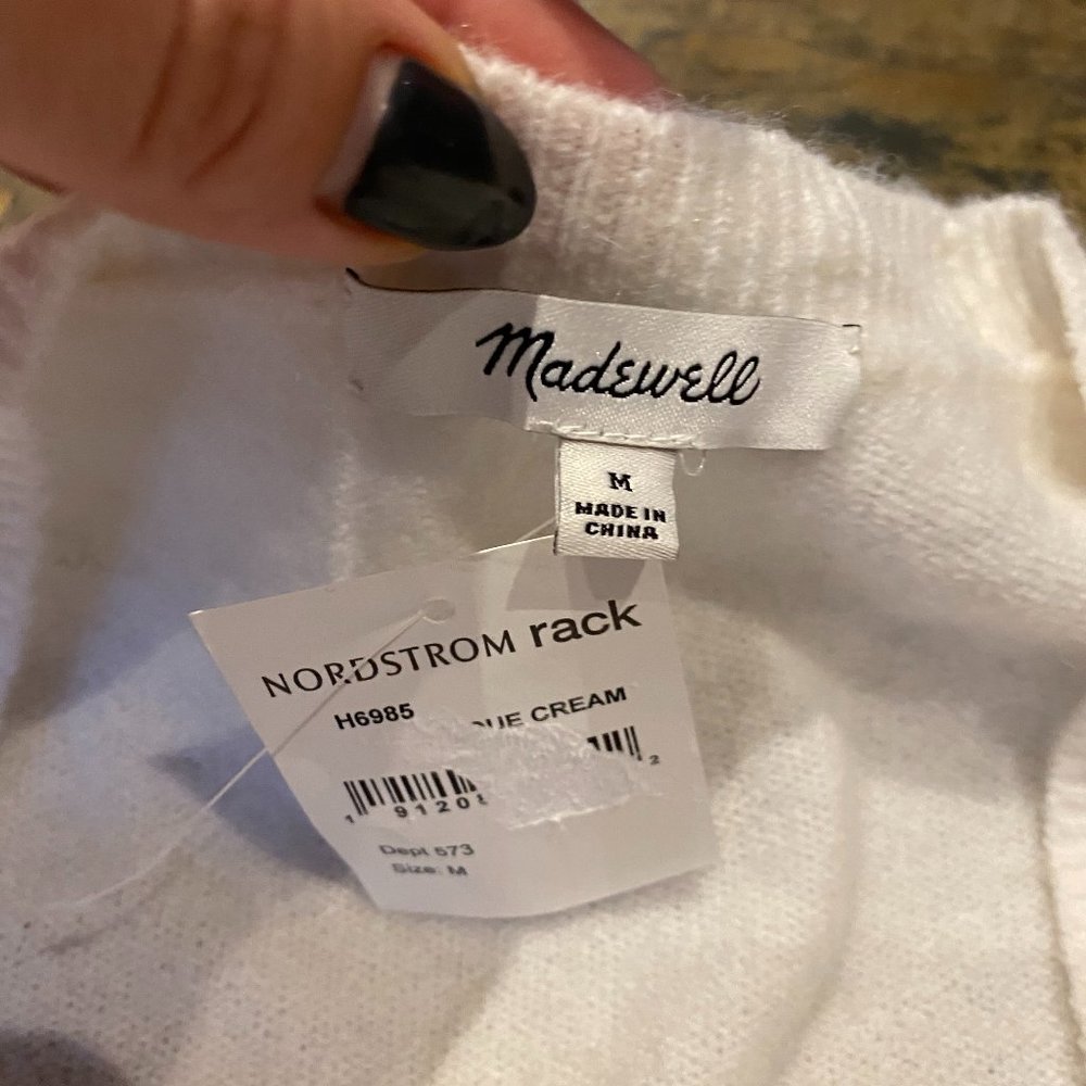 *HOST PICK*Madewell wrap front Ivory BNWT sweater - Picture 10 of 10